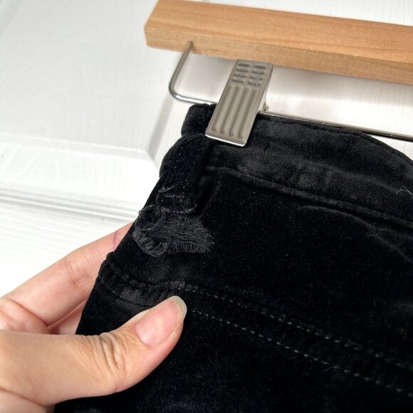 DL1961 Chrissy Ultra High Rise Black Velvet Button Fly Jeans Women's Size 24 - Picture 8 of 11